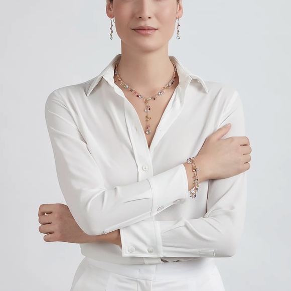 Marco Bicego Paradise 18K Yellow Gold Diamond & Gemstone Lariat Necklace 17" - Picture 3 of 10